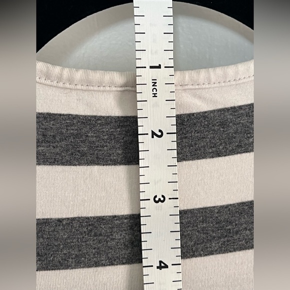 Striped Gray & White Maxi Nursing Access Tank Dress - Picture 6 of 7